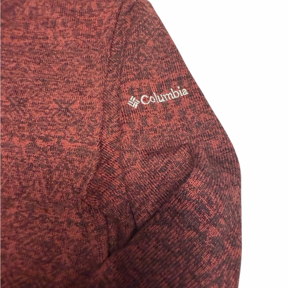 Columbia Women's Small Pullover Cowlneck Red Patterned Knit Sweater - Picture 2 of 4